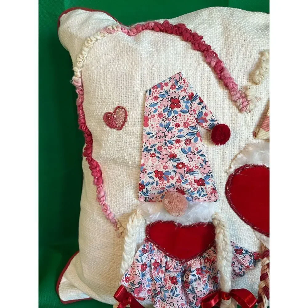 Mi Chateaux Decorative Heart Gnome Couple Pillow